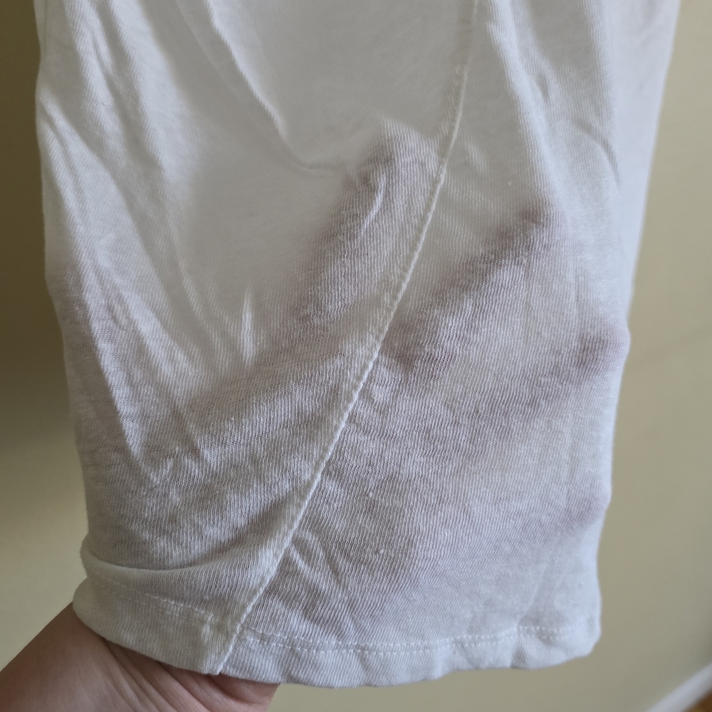 White V-neck Front Twist Linen Blend T-Shirt | A New Day - Lightweight Casual - Picture 4 of 6